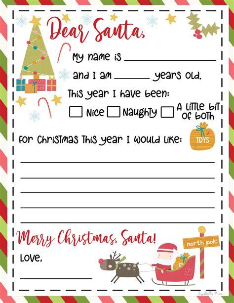 Dear Santa Christmas List Printable